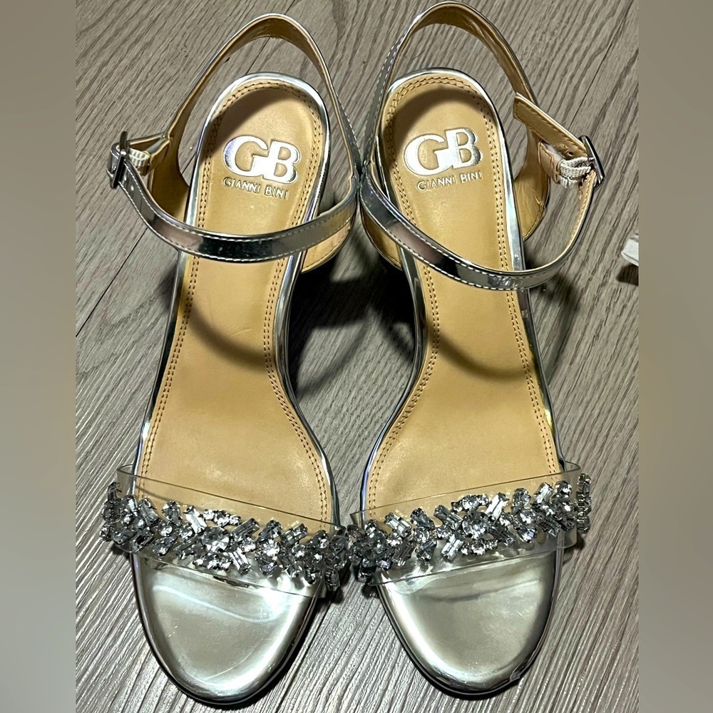 Gianni Bini Women's Silver Embellished Heels, 8M